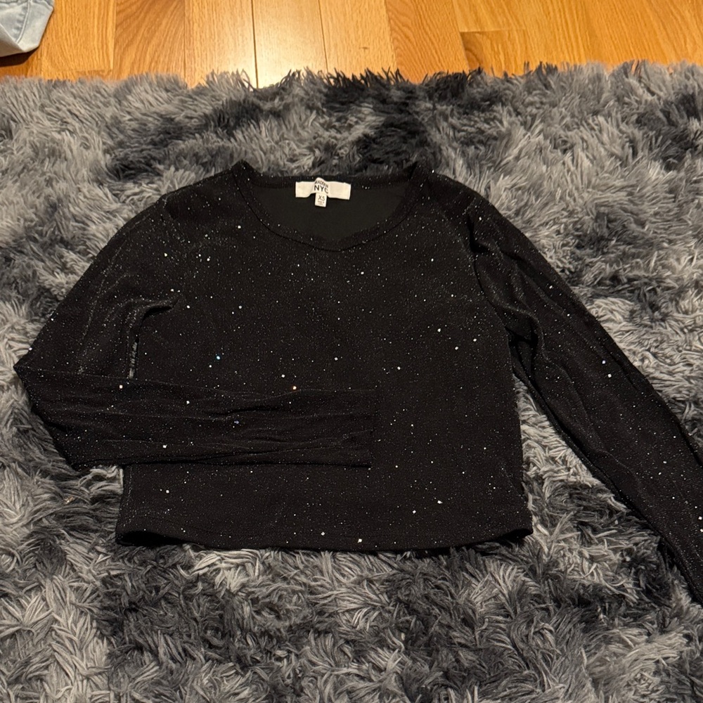 Women's Black Sparkle Top